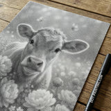 Cow with Flower Dot Painting