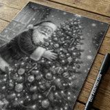 Santa Claus Decorates the Christmas Tree Dot Painting