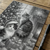 2 Christmascats Dot Painting