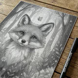 Fox with Flowers Dot Painting