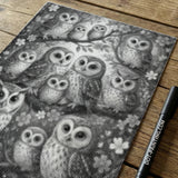 Owls in the Tree Dot Painting