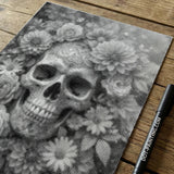 Skull with Flowers Dot Painting