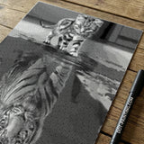 Cat With Tiger Reflection Dot Painting