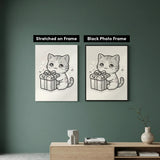 Cat with Gift Dot Painting