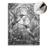 Hummingbird Stained Glass Dot Painting