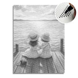 Girls at the Lake Dot Painting