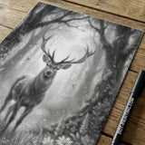 Deer with Flowers Dot Painting
