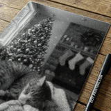 Cat by the Christmas Tree Dot Painting
