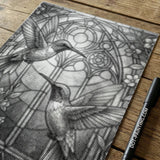 Hummingbird Stained Glass Dot Painting