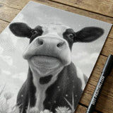 Happy Cow with Flowers Dot Painting