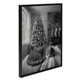 Cat by the Christmas Tree Dot Painting