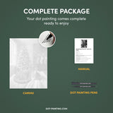 Cat by the Christmas Tree Dot Painting